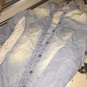 Blue and white long sleeve